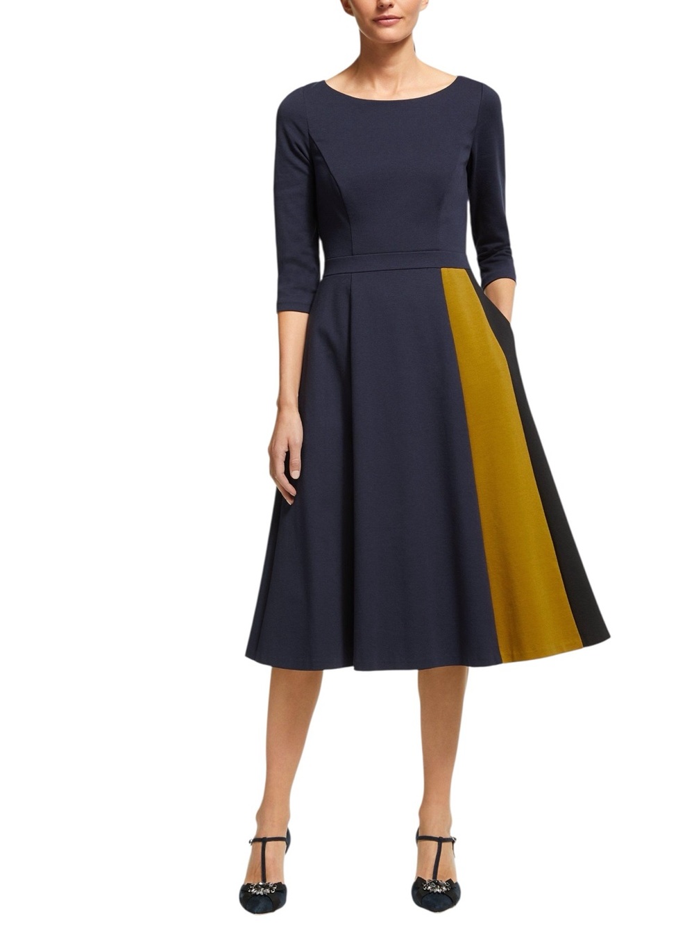 Boden “Claudia” Ponte Colorblock Midi Dress NWT - Picture 2 of 15